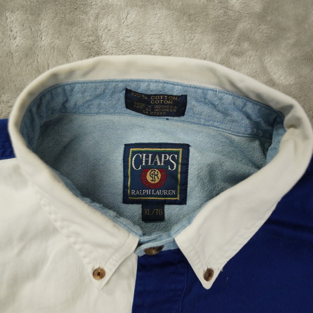 Chaps Ralph Lauren Sailboat Graphic Button Up Shirt Men's XL Colorblock Nautical - Picture 4 of 7